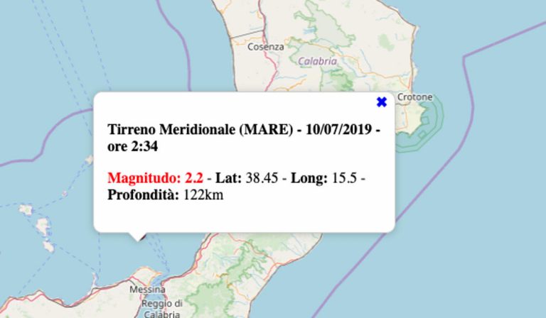 Terremoto oggi, mercoledì 10 luglio 2019: le ultime scosse di terremoto registrate in Italia – Dati INGV