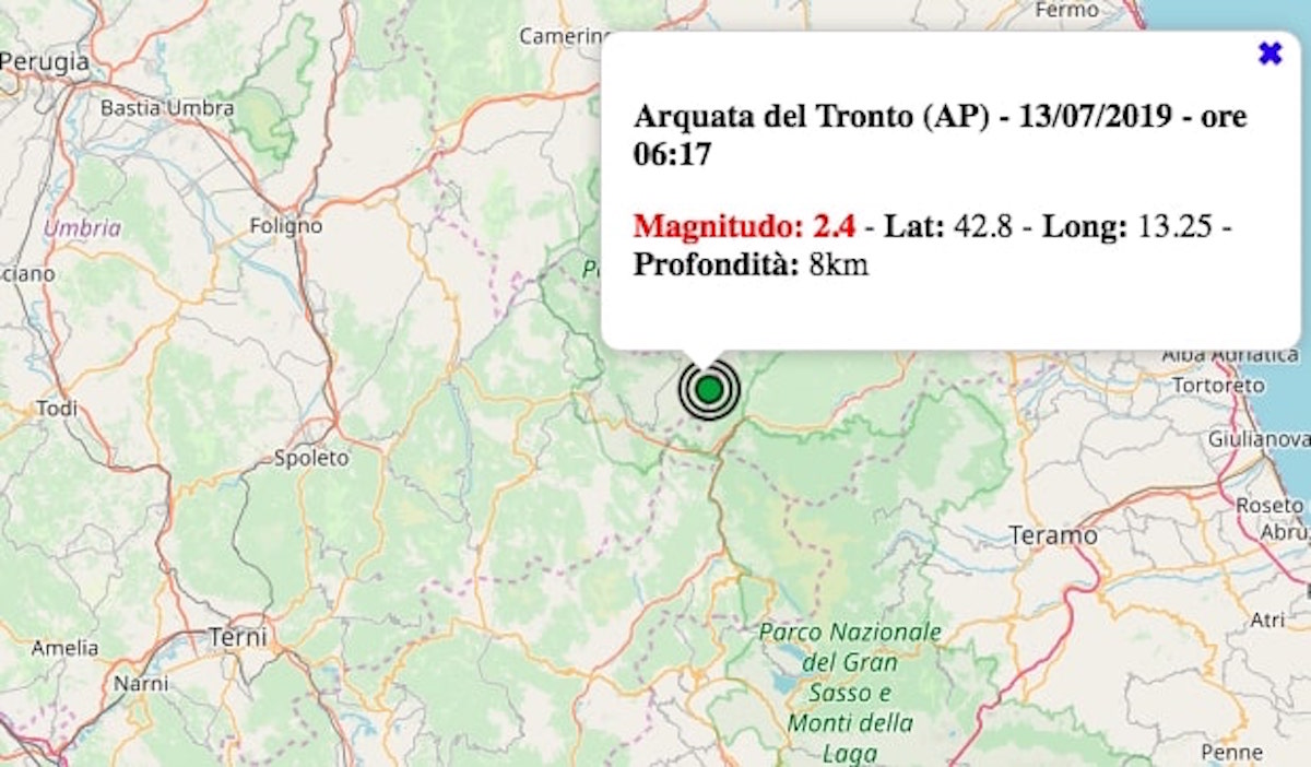 Terremoto nelle Marche oggi, 13 luglio 2019: scossa M 2.4 ...