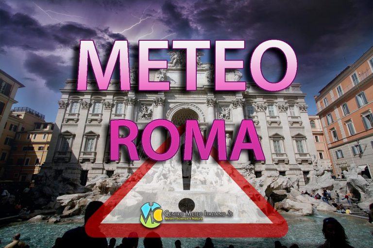 METEO ROMA: giornata dal brutto tempo con cieli nuvolosi e piogge diffuse