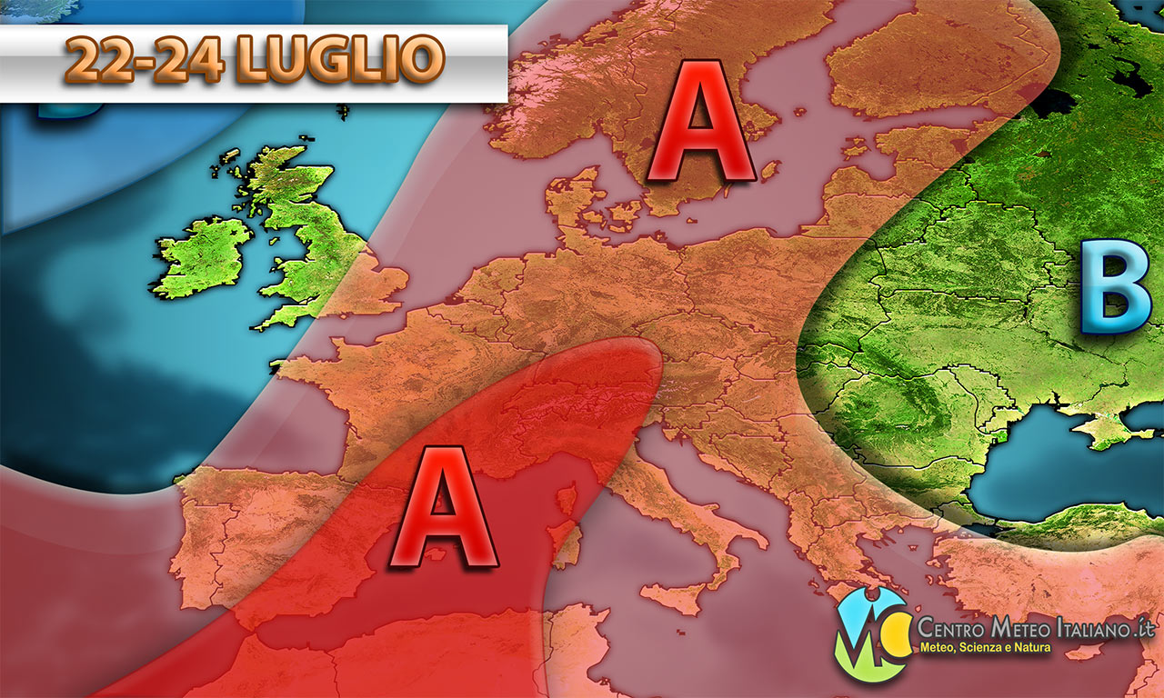 Anticiclone in espansione sull'Europa, con tanto sole e tanto caldo nei prossimi giorni sull'Italia.