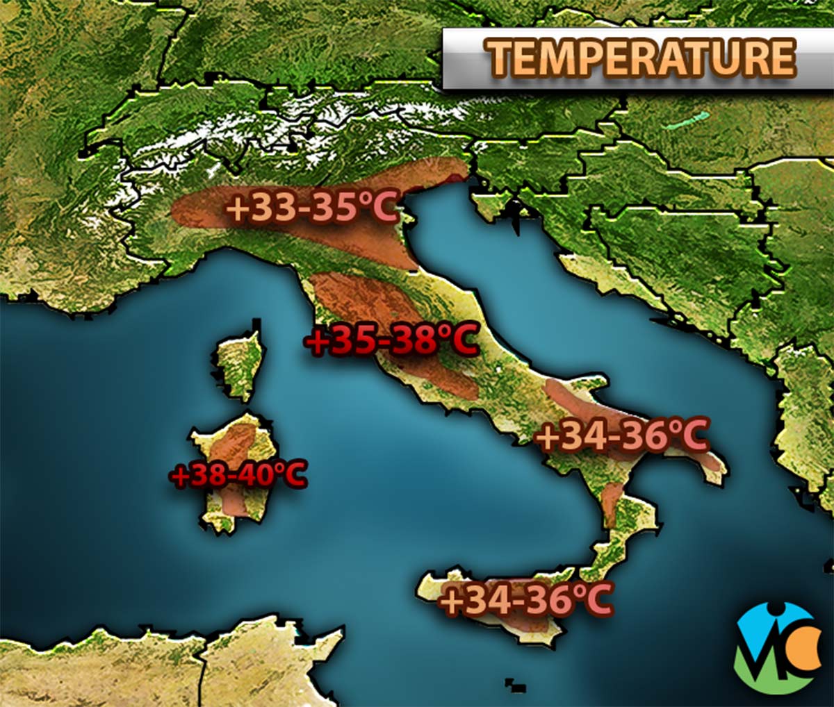Temperature in aumento, con le zone più calde che saranno quelle di Sardegna, Toscana, Lazio e Umbria.
