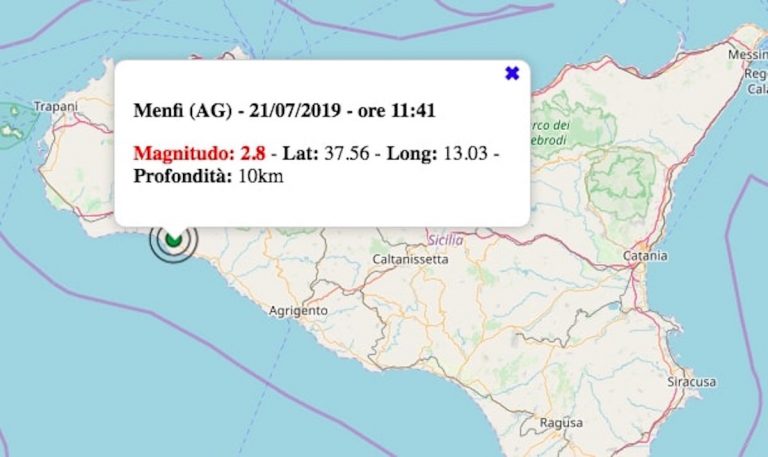 Terremoto in Sicilia oggi, 21 luglio 2019: scossa M 2.8 in provincia di Agrigento | I dati INGV