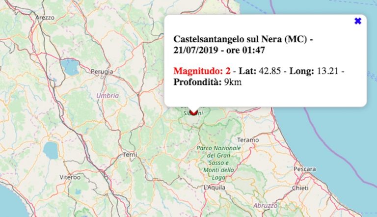 Terremoto nelle Marche oggi, 21 luglio 2019: scossa M 2.0 in provincia di Macerata | Dati INGV Terremoto nelle Marche oggi, 21 luglio 2019: scossa M 2.0 in provincia di Macerata | Dati INGV