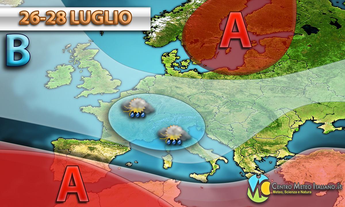 Peggioramento meteo in arrivo nel weekend