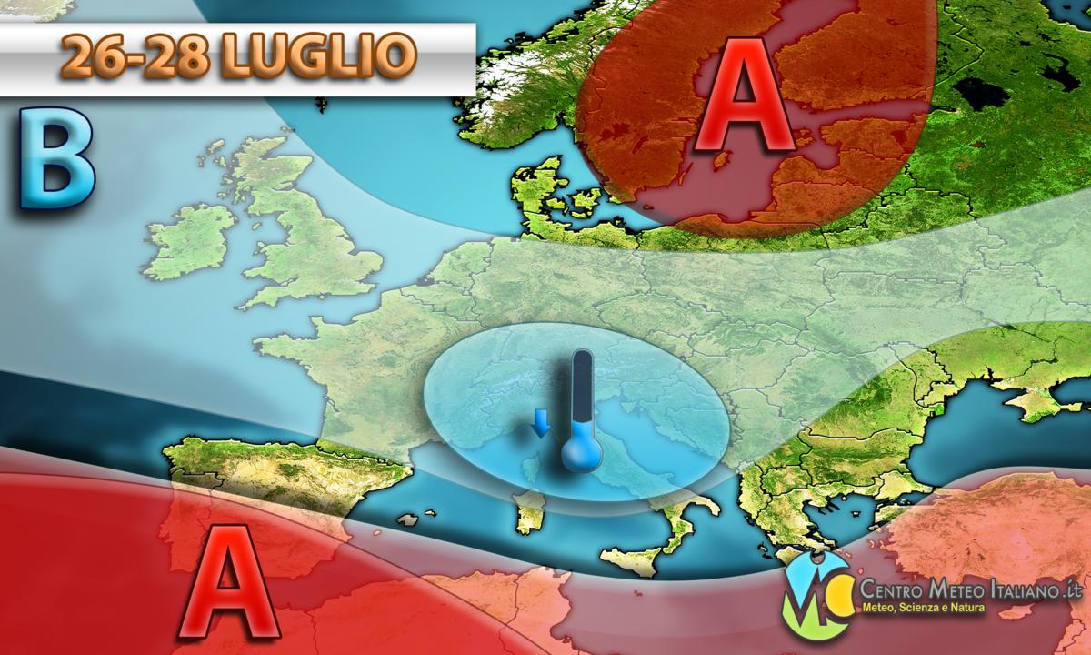 Temporali e calo termico in arrivo