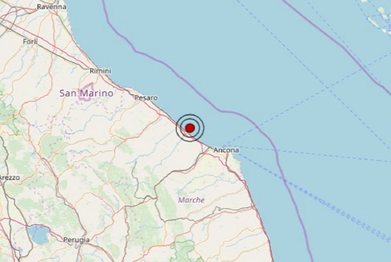 Terremoto oggi nelle Marche nel pomeriggio di lunedì 29 luglio 2019 scossa M 2.8 in provincia di Ancona – Dati INGV