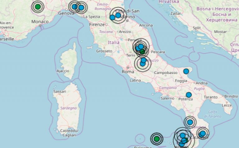 Terremoto oggi, le ultime scosse di terremoto registrate in Italia e all’estero – Dati INGV