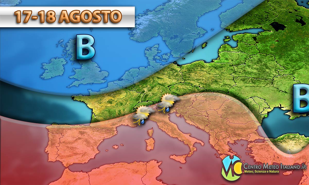 Weekend con l'anticiclone in rimonta sull'Italia: attesi solo locali temporali sulle Alpi.