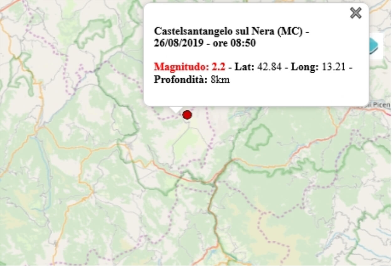 Terremoto nelle Marche oggi, 26 agosto 2019: scossa M 2.8 ...