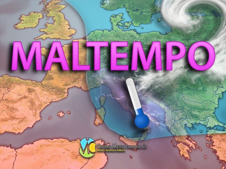 METEO – MALTEMPO con TEMPORALI in arrivo in ITALIA domani, ecco le zone colpite