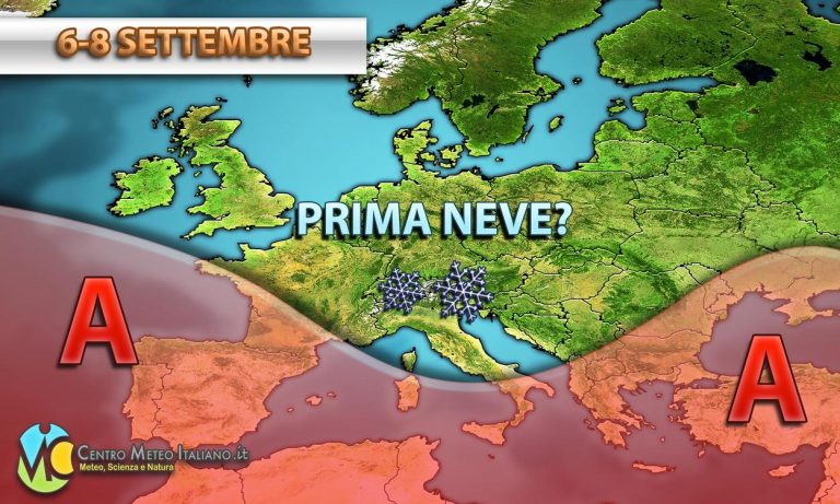 METEO: maltempo e calo delle temperature in ITALIA, arriva la NEVE sulle Alpi