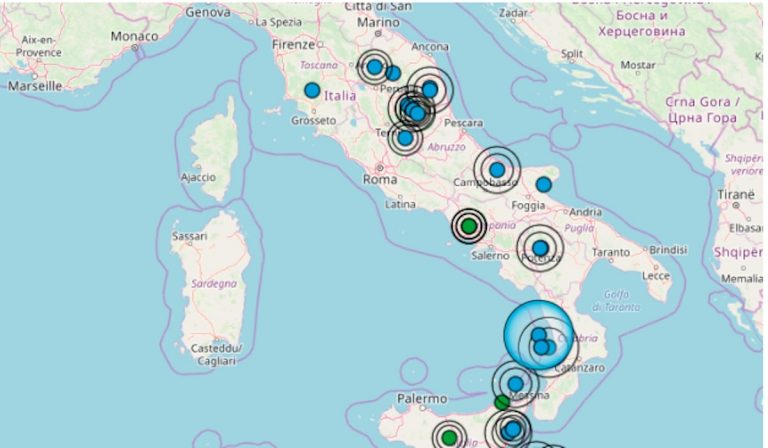 Terremoto, scosse avvertite nettamente in molte regioni italiane nelle ultime ore. Dati ufficiali e zone colpite