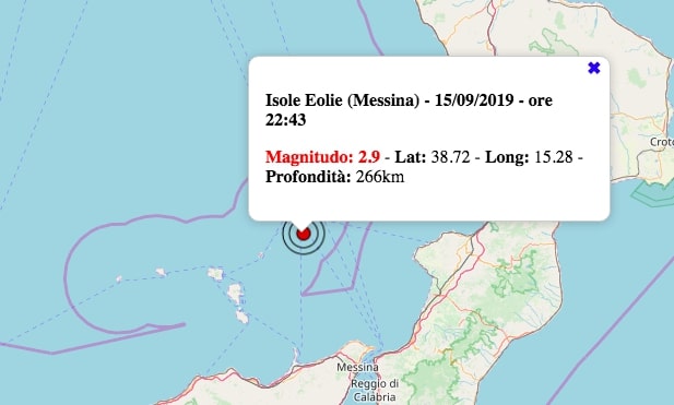 Terremoto in Sicilia oggi, 15 settembre 2019: scossa M 2.9 Isole Eolie | Dati INGV Terremoto in Sicilia oggi, 15 settembre 2019: scossa M 2.9 Isole Eolie | Dati INGV