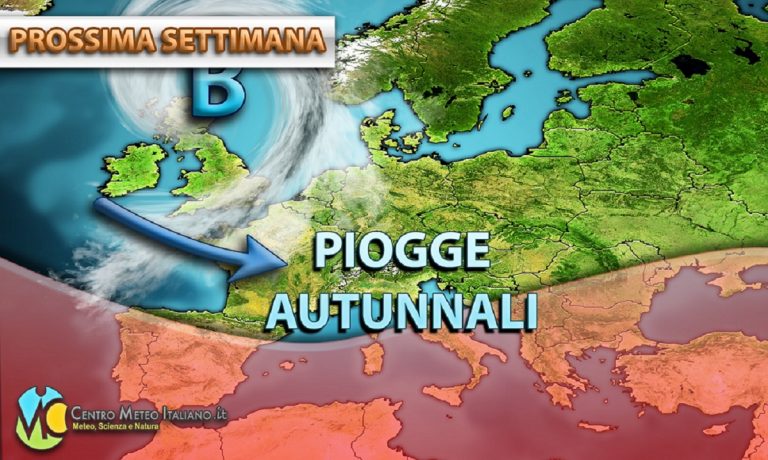 METEO – estate archiviata per la PROSSIMA SETTIMANA con piogge e clima AUTUNNALE in ITALIA
