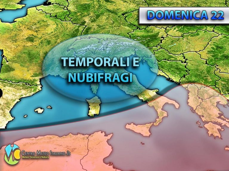 METEO – ATTENZIONE, in arrivo forti PIOGGE e TEMPORALI in ITALIA nella giornata di domani, ecco dove