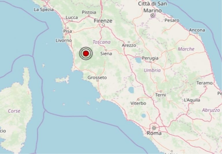 Terremoto in Toscana oggi, 19 settembre 2019, scossa M 2.3 in provincia Pisa – Dati Ingv
