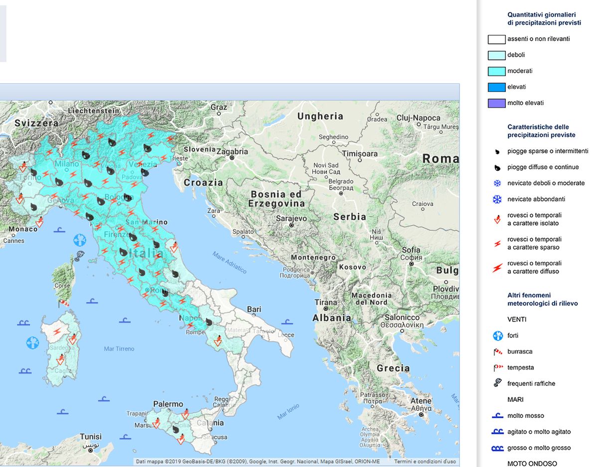 MALTEMPO – ALLERTA METEO Diramata In Molte Regioni Dalla Protezione ...