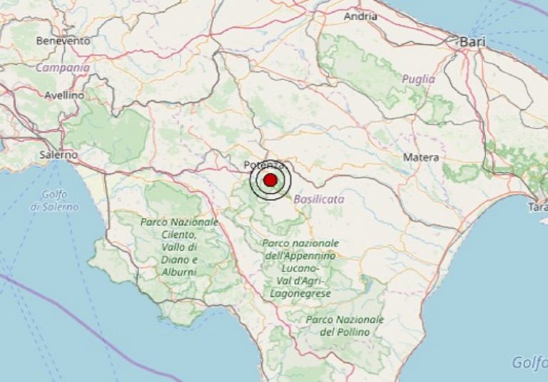 Terremoto in Basilicata oggi, 14 ottobre 2019: scossa M 2.6 in provincia Potenza – Dati INGV