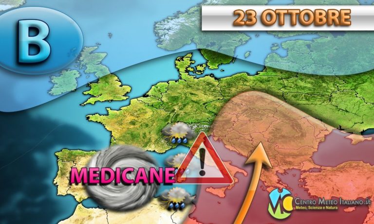 METEO – TEMPORALI e locali NUBIFRAGI in arrivo in compagnia del CICLONE MEDITERRANEO in ITALIA? Vediamo il possibile scenario