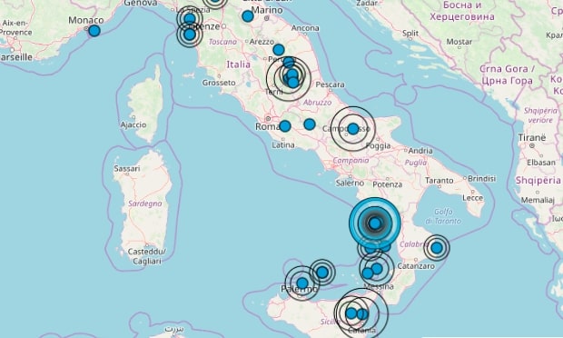 Terremoto in Sicilia oggi, 29 ottobre 2019: scossa M 2.0 nello Stretto di Messina | Dati INGV