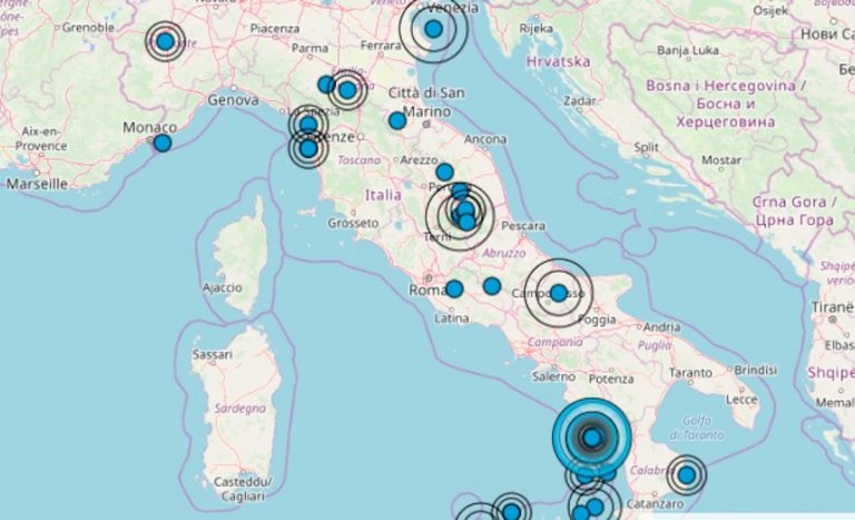 Terremoto in Italia oggi, martedì 29 ottobre 2019: le scosse più importanti di giornata