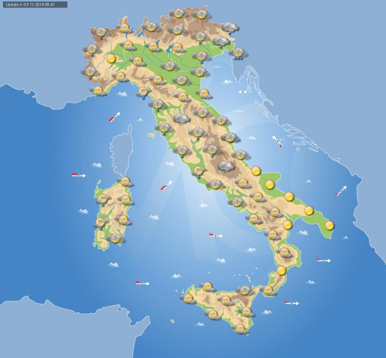 Meteo domani 4 novembre 2019: temporaneo miglioramento ma ancora piogge e acquazzoni su alcune regioni Meteo domani 4 novembre 2019: temporaneo miglioramento ma ancora piogge e acquazzoni su alcune regioni