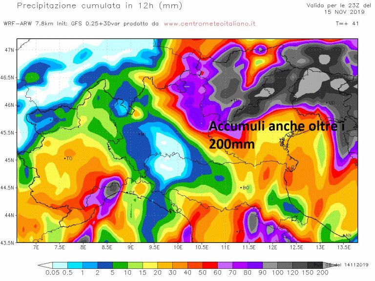 METEO – Grave PEGGIORAMENTO in arrivo sulle regioni del TRIVENETO con NUBIFRAGI, previsti accumuli molto elevati, i dettagli