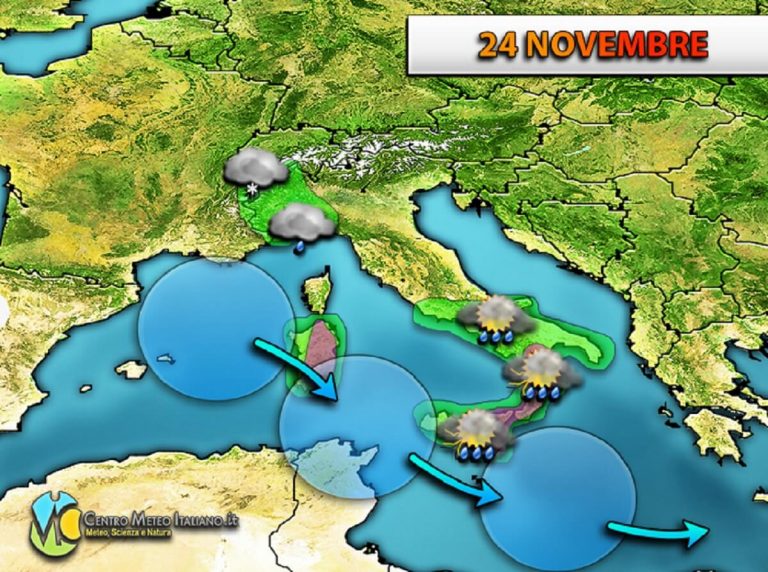 METEO PALERMO – Insidioso Vortice depressionario in avvicinamento e Maltempo in arrivo nel Weekend