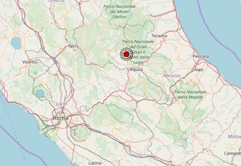 Terremoto in Abruzzo oggi, martedì 10 dicembre 2019: scossa M 2.3 in provincia de L’Aquila – Dati INGV