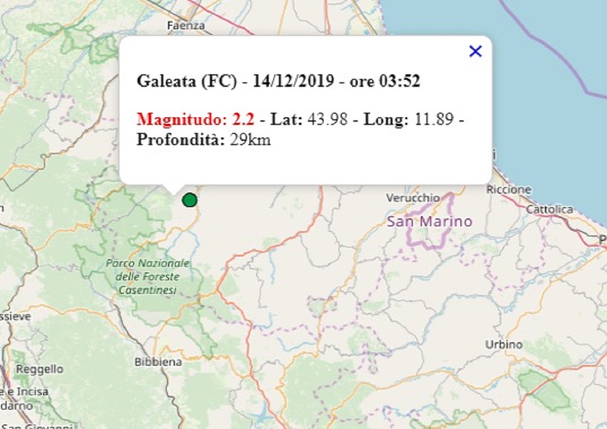 Terremoto in Emilia Romagna oggi, 14 dicembre 2019: scossa ...