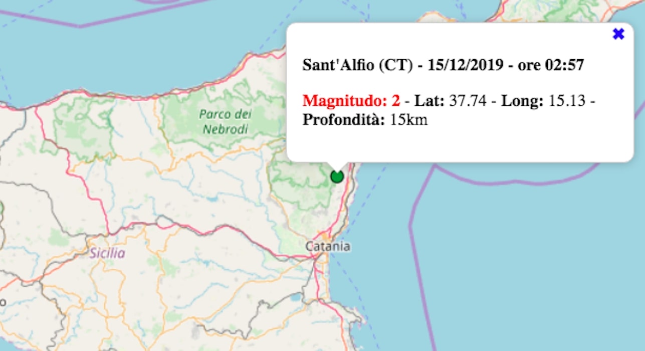 terremoto italia 15 dicembre 2019