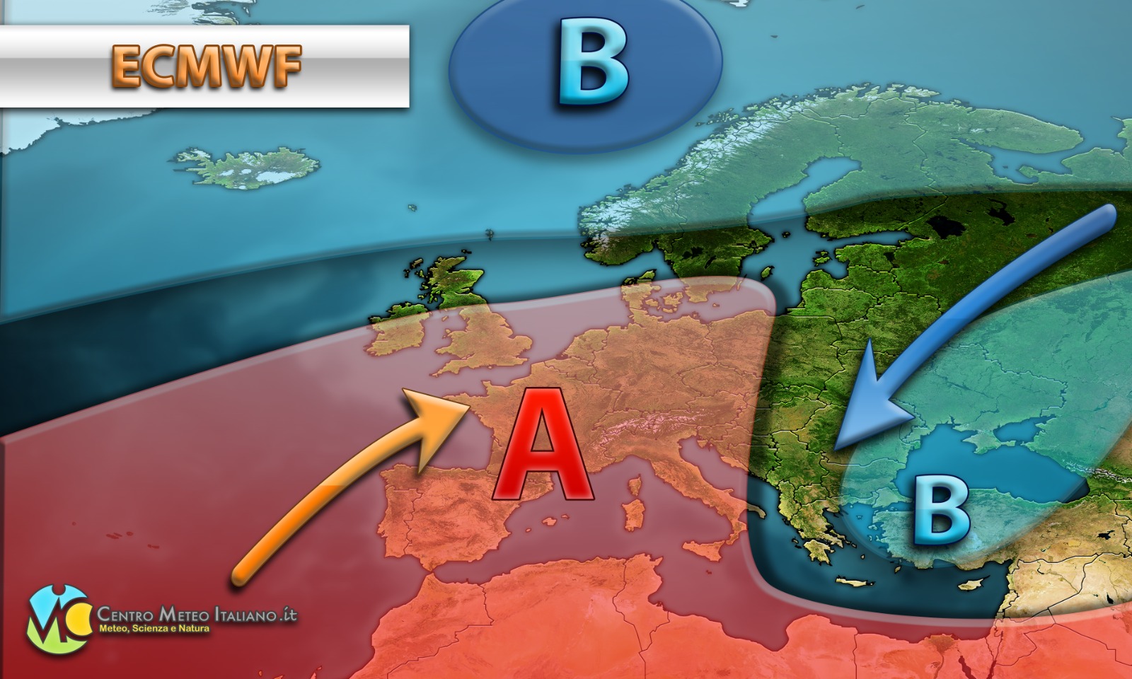 Anticiclone dominante per il modello ECMWF fino all'Epifania