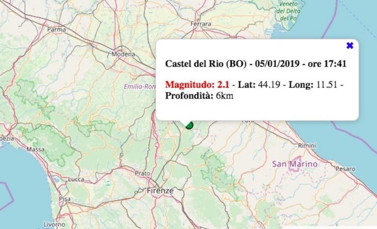 Terremoto in Emilia-Romagna oggi, domenica 5 gennaio 2020: scossa M 2.1 in provincia di Bologna | Dati INGV Terremoto in Emilia-Romagna oggi, domenica 5 gennaio 2020: scossa M 2.1 in provincia di Bologna | Dati INGV