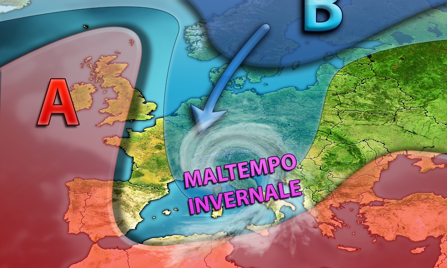 Piogge e temporali in arrivo ma anche neve, un peggioramento invernale insomma