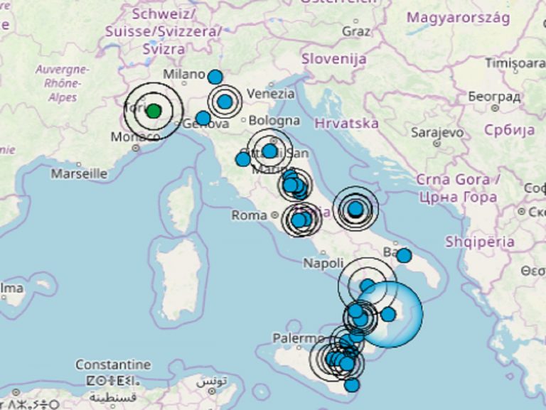 Scossa di terremoto intensamente avvertita dalla popolazione in provincia di Cuneo: i dati ufficiali INGV
