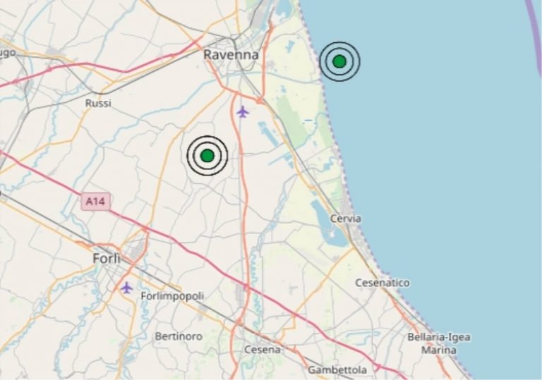 Terremoto in Emilia Romagna oggi, sabato 25 gennaio 2020: scossa M 2.9 a Ravenna.  Dati INGV