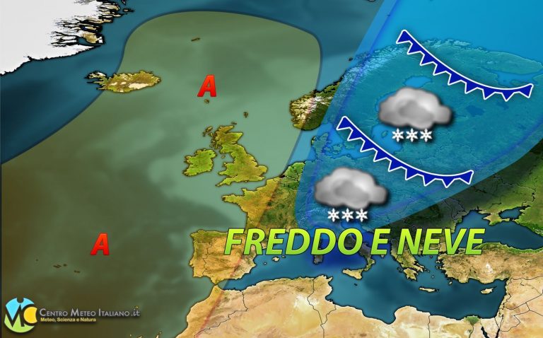 METEO INVERNO – Freddo e NEVE sull’Italia, scatta la PAZZA IPOTESI: ecco lo SCENARIO