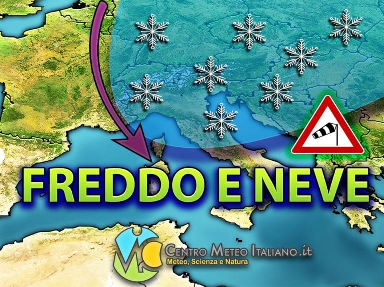 METEO – Freddo e NEVE in arrivo, ARIA ARTICA piomba sull’ITALIA: ecco il RUGGITO dell’Inverno