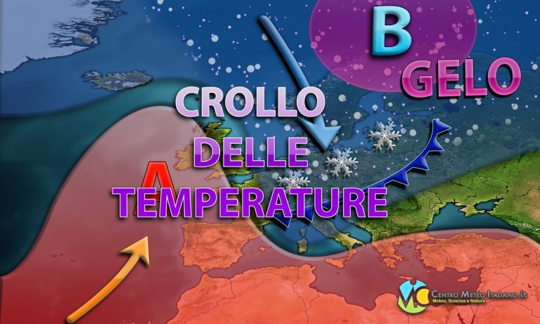 METEO – SHOCK TERMICO in arrivo su queste zone, temperature in crollo di oltre 15 gradi