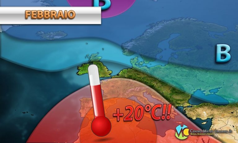 METEO ITALIA – ANTICICLONE MONSTRE in risalita sul Mediterraneo, picchi fino a +20°C, tutti i dettagli