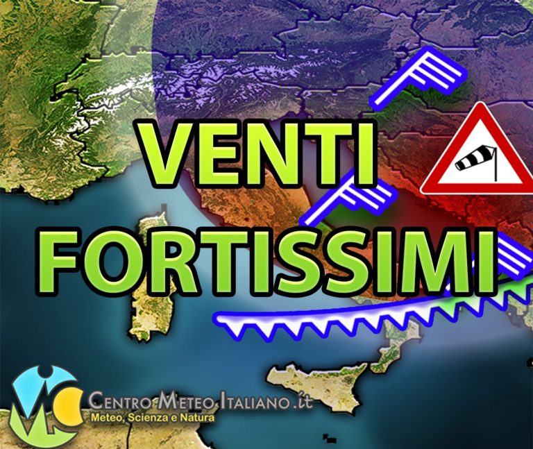 METEO – Fortissime RAFFICHE di VENTO in arrivo fino a 100 km/h, ecco la lista delle città nel MIRINO