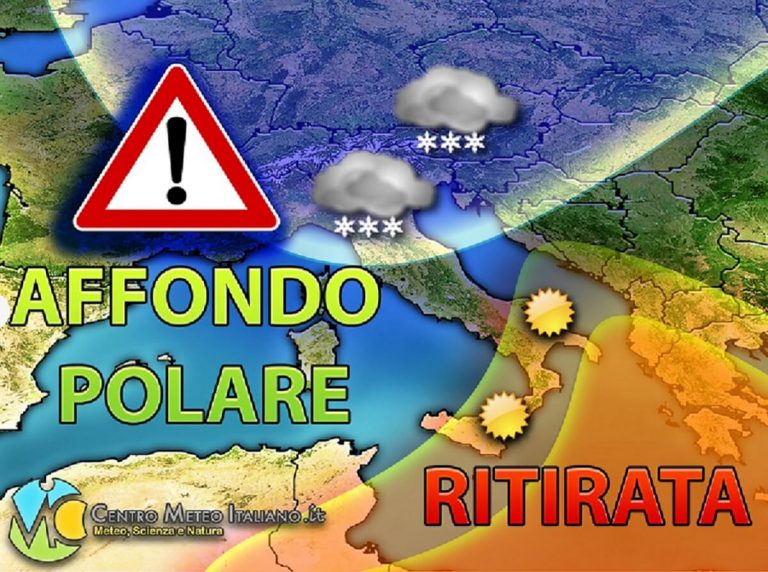 METEO ITALIA – CALDO fuori stagione, poi piomba un fronte POLARE con MALTEMPO e NEVE