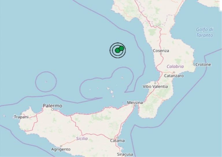 Terremoto in Italia oggi, 25 febbraio 2020, scossa M 2.6 Tirreno meridionale – Dati Ingv