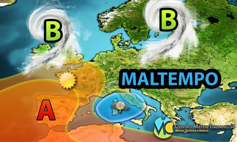 METEO – Nel WEEKEND ITALIA dal DOPPIO VOLTO grazie alle correnti NORDATLANTICHE, i dettagli