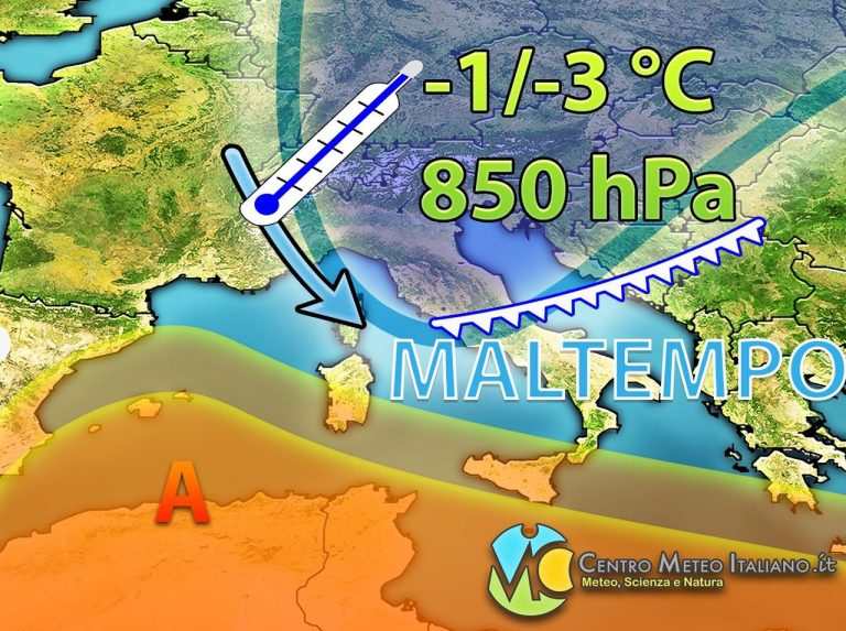 METEO – Alle porte di un WEEKEND di MALTEMPO in ITALIA: PERTURBAZIONE in arrivo, i dettagli