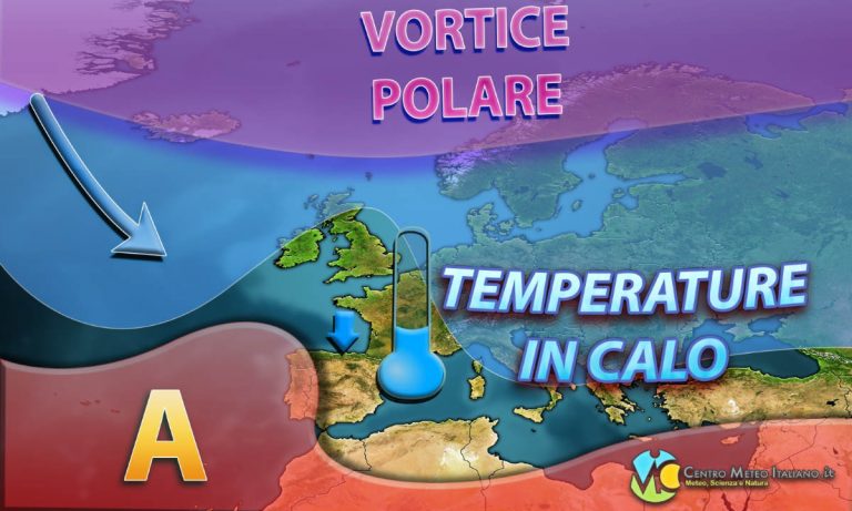 METEO – CALO delle TEMPERATURE nelle prossime ore, transita una perturbazione