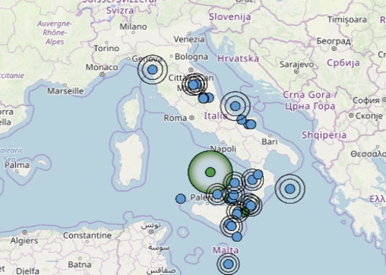 Scossa di terremoto di magnitudo 4.1 nel Tirreno Meridionale: zone colpite e dati ufficiali INGV