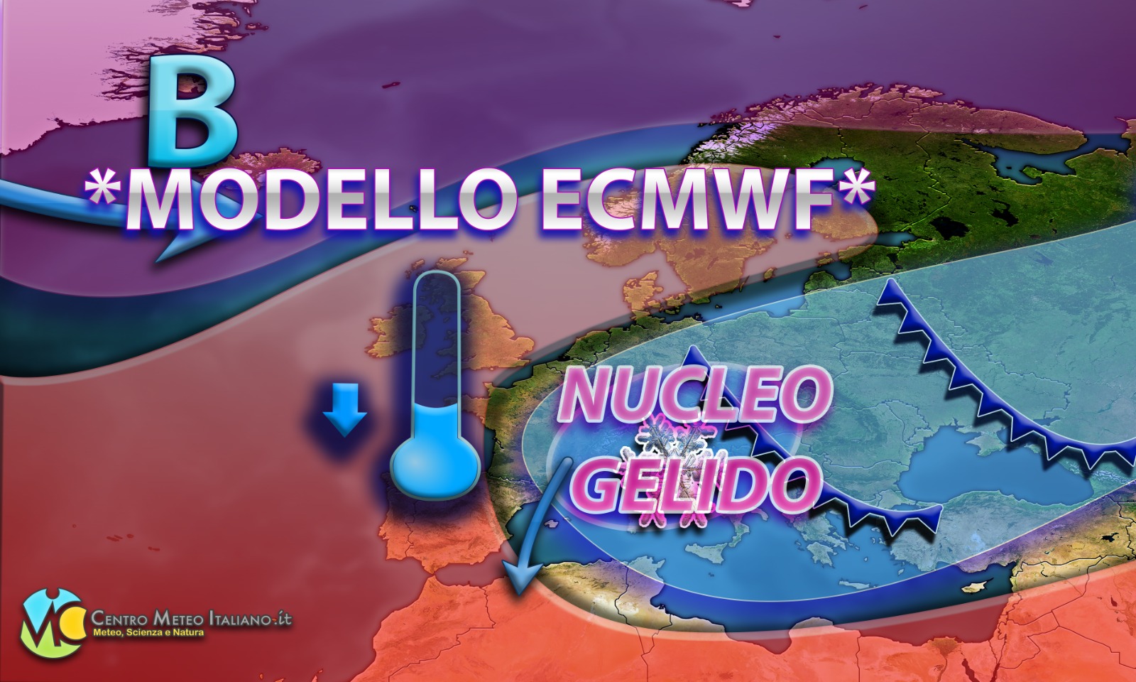 Nucleo gelido investirà l'Italia nelle prossime ore