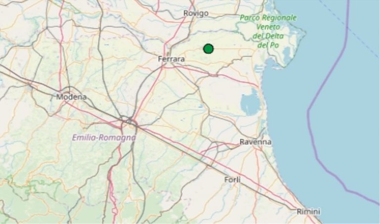 Terremoto in Emilia Romagna oggi, 24 marzo 2020: scossa M 2.2 in provincia di Ferrara – Dati INGV