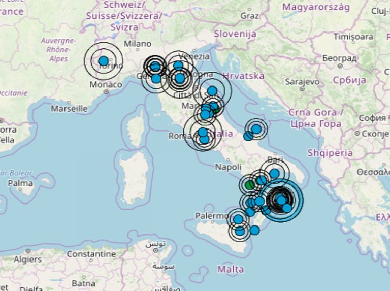 Terremoto, sciame sismico nella Costa Ionica Calabrese: i dati ufficiali INGV